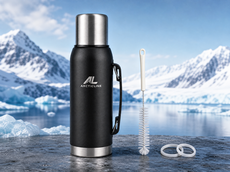 ArcticLine 1L Vacuum Insulated Stainless Steel Bottle – Matte Black